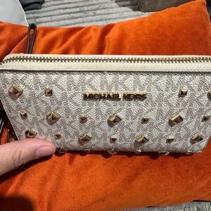 Michael Kors Gold Studded Wristlet